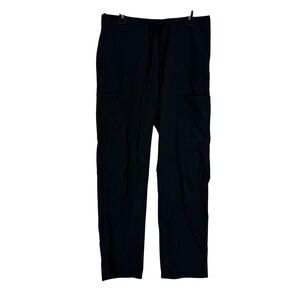 Scrubstar Pants Womens M Black Cargo Scrub Microfiber Drawstring Elastic Waist